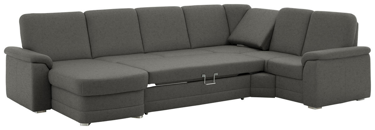 WOHNLANDSCHAFT  in Chenille Grau  - Alufarben/Grau, KONVENTIONELL, Holz/Textil (160/329/235cm) - Beldomo Comfort