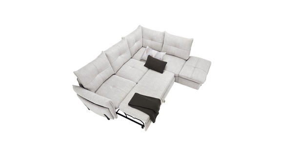 ECKSOFA in Bouclé Creme  - Creme/Schwarz, Design, Textil/Metall (250/220cm) - Xora