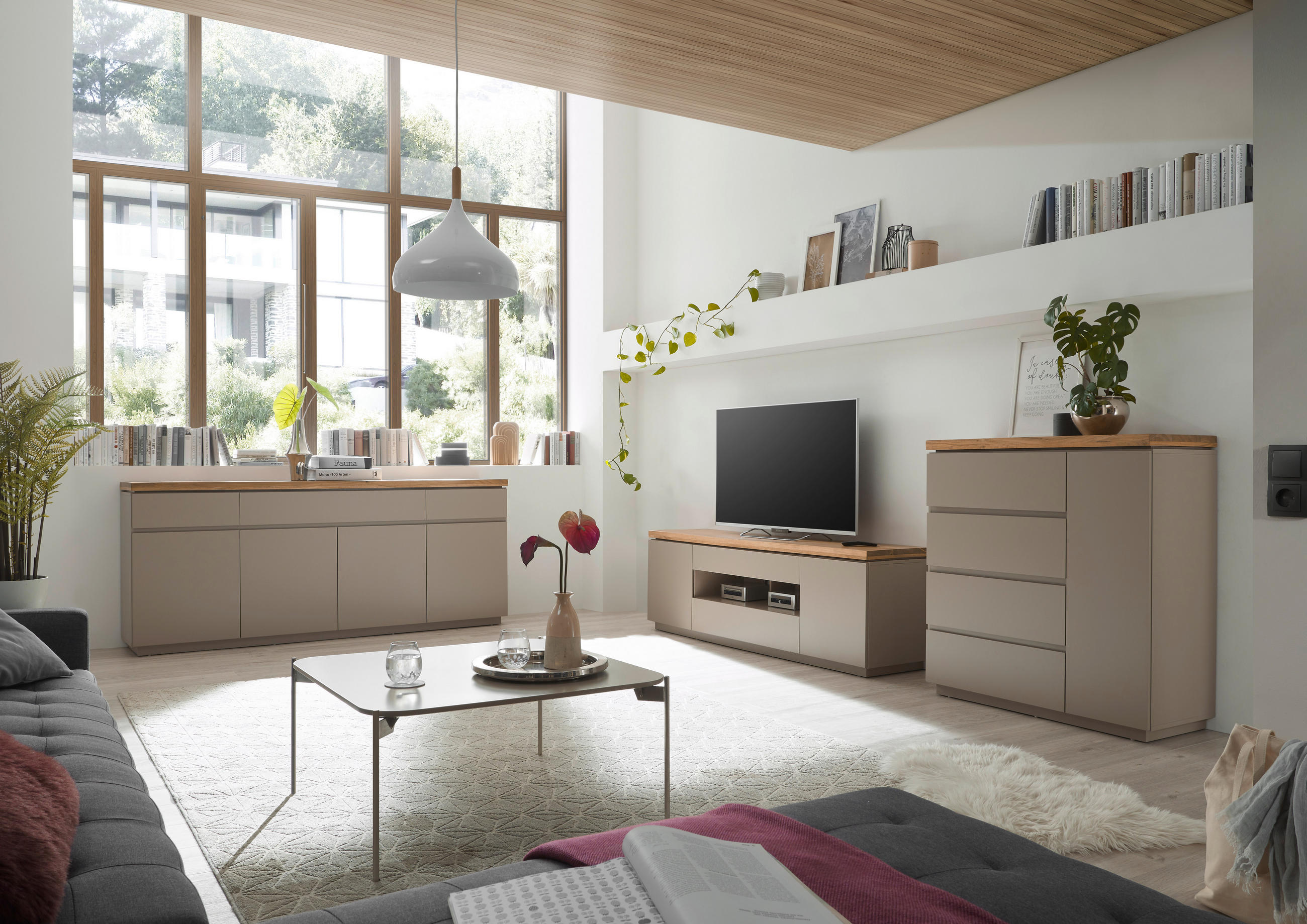 KOMMODE 100/104/40 cm in Grau, Naturfarben - Naturfarben/Grau, Basics, Holz/Holzwerkstoff (100/104/40cm)