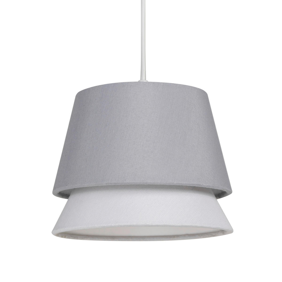 PENDELLEUCHTE 90/20/130 cm  - Weiß/Grau, Trend, Kunststoff/Textil (90/20/130cm) - Collett's Monde