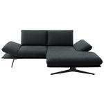 ECKSOFA  in Flachgewebe Anthrazit  234/155 cm  - Anthrazit/Schwarz, Design, Textil/Metall (234/155cm) - Dieter Knoll