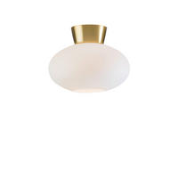 TAKLAMPA Bullo 27/21,2 cm  - opal/mässingsfärgad, Klassisk, metall/glas (27/21,2cm) - Belid