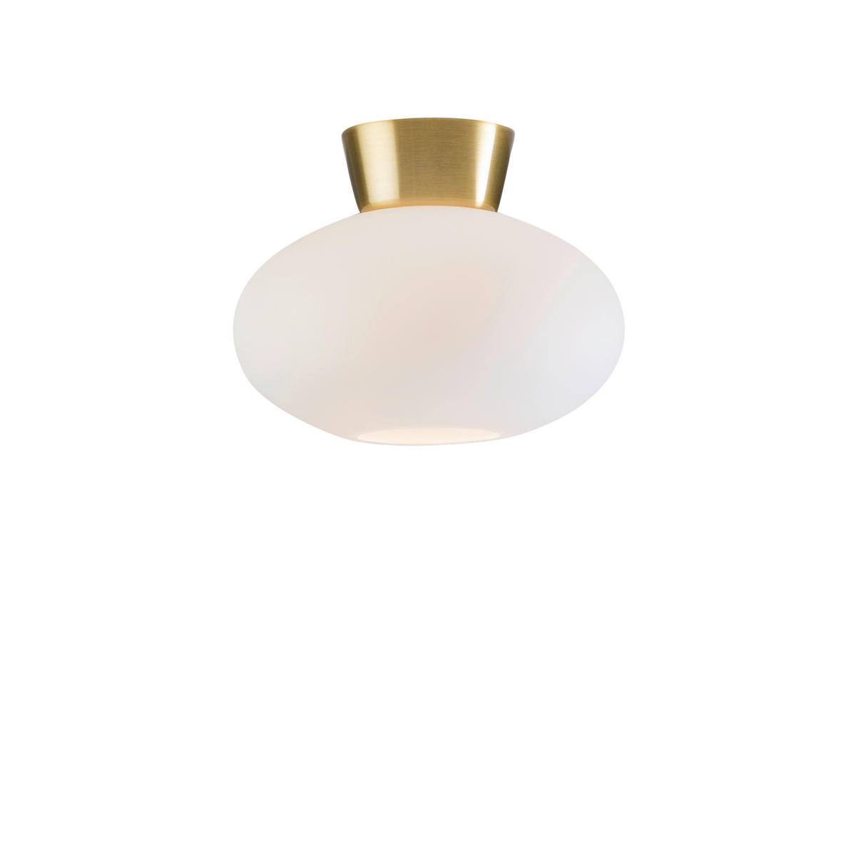 TAKLAMPA Bullo 27/21,2 cm  - opal/mässingsfärgad, Klassisk, metall/glas (27/21,2cm) - Belid