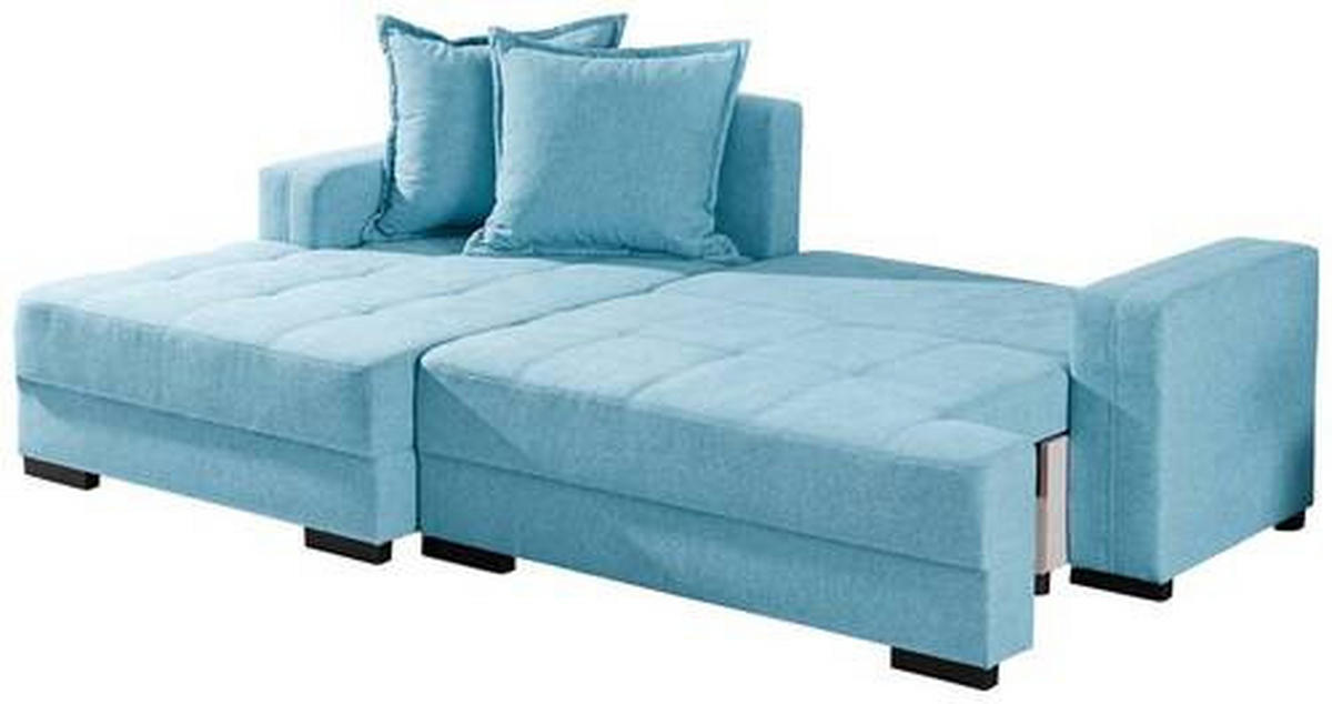 ECKSOFA in Webstoff Blau  148/238 cm  - Blau/Schwarz, KONVENTIONELL, Holz/Textil (148/238cm) - Carryhome