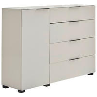 SIDEBOARD  135/99/42 cm 4 Schublade(n)  - Kaschmir/Schwarz, Design, Glas/Holzwerkstoff (135/99/42cm) - Novel