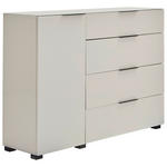 SIDEBOARD  135/99/42 cm 4 Schublade(n)  - Kaschmir/Schwarz, Design, Glas/Holzwerkstoff (135/99/42cm) - Novel