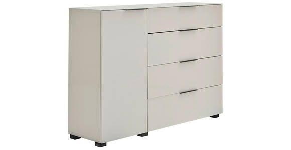 SIDEBOARD  135/99/42 cm 4 Schublade(n)  - Kaschmir/Schwarz, Design, Glas/Holzwerkstoff (135/99/42cm) - Novel