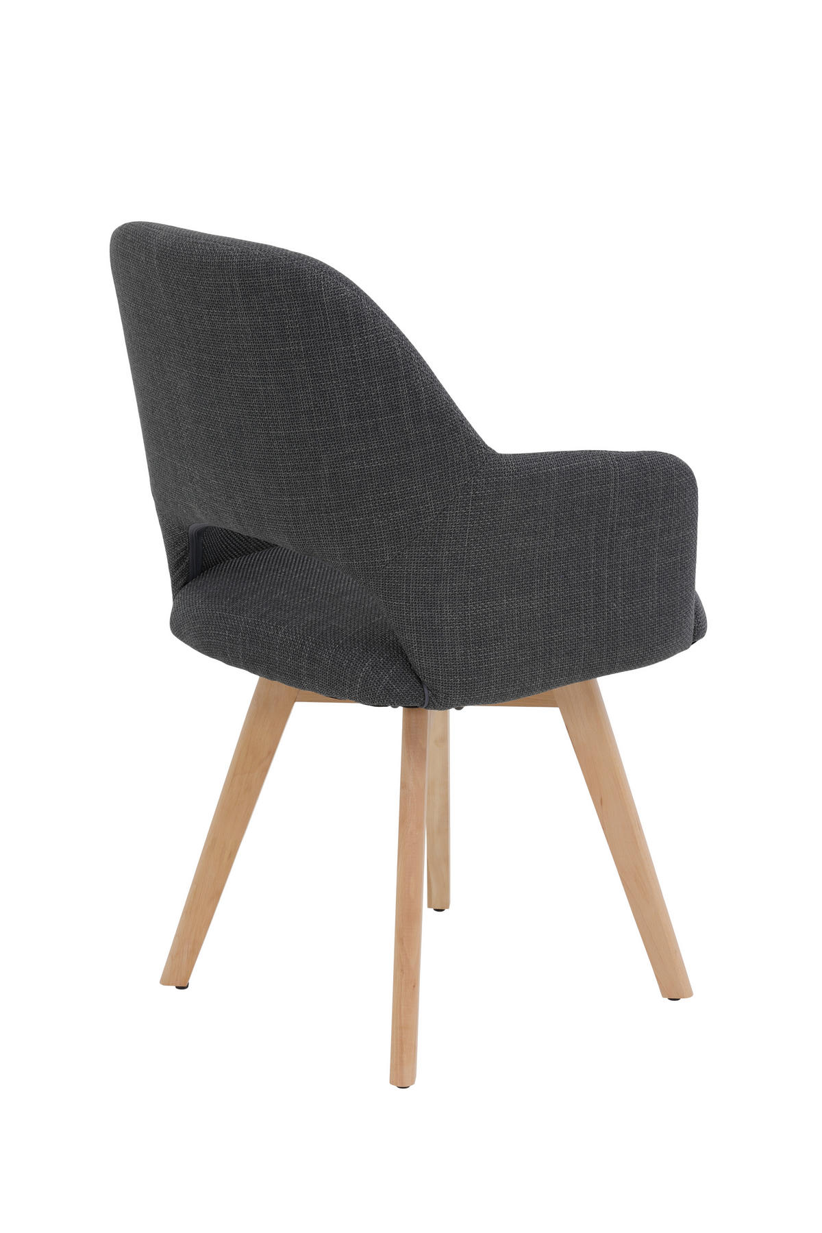 SESSELSET in Webstoff, Mikrofaser Anthrazit  - Anthrazit/Buchefarben, MODERN, Holz/Textil (57/88/61cm) - P & B