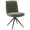 STUHL  Stoffauswahl, Typenauswahl, Gestellauswahl, Sitzfläche 180° drehbar Flachgewebe  - Dunkelgrün/Schwarz, Design, Textil/Metall (50/93/69cm) - Dieter Knoll