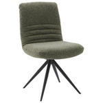 STUHL - Dunkelgrün/Schwarz, Design, Textil/Metall (50/93/69cm) - Dieter Knoll