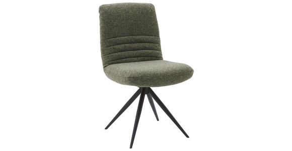 STUHL - Dunkelgrün/Schwarz, Design, Textil/Metall (50/93/69cm) - Dieter Knoll