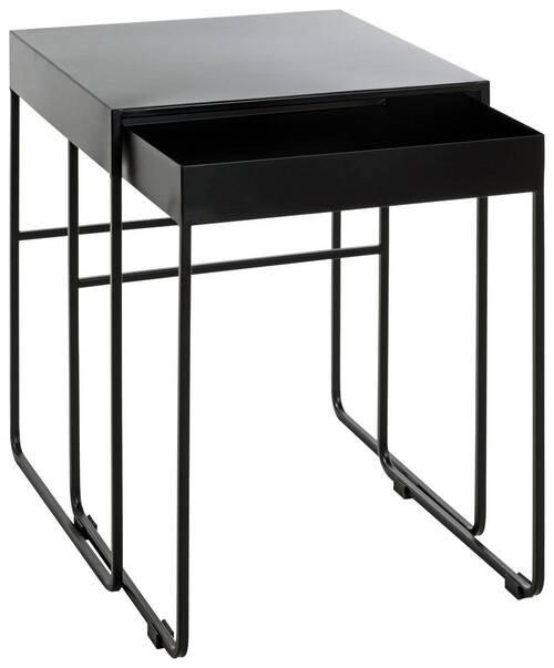 SADA PRÍRUČNÝCH STOLÍKOV, čierna.