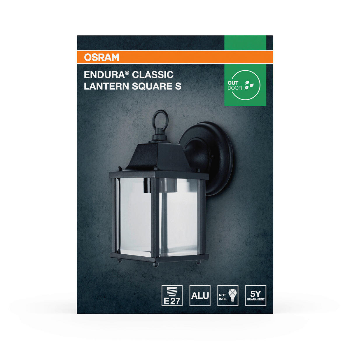 AUßENLEUCHTE 10,5/15/22,5 cm   - Schwarz, Basics, Metall (10,5/15/22,5cm) - Osram