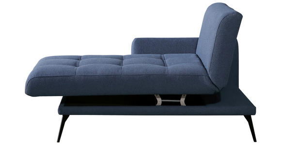 RÉCAMIERE Amira in Dunkelblau  - Schwarz/Dunkelblau, KONVENTIONELL, Textil/Metall (200/85/106cm) - Novel