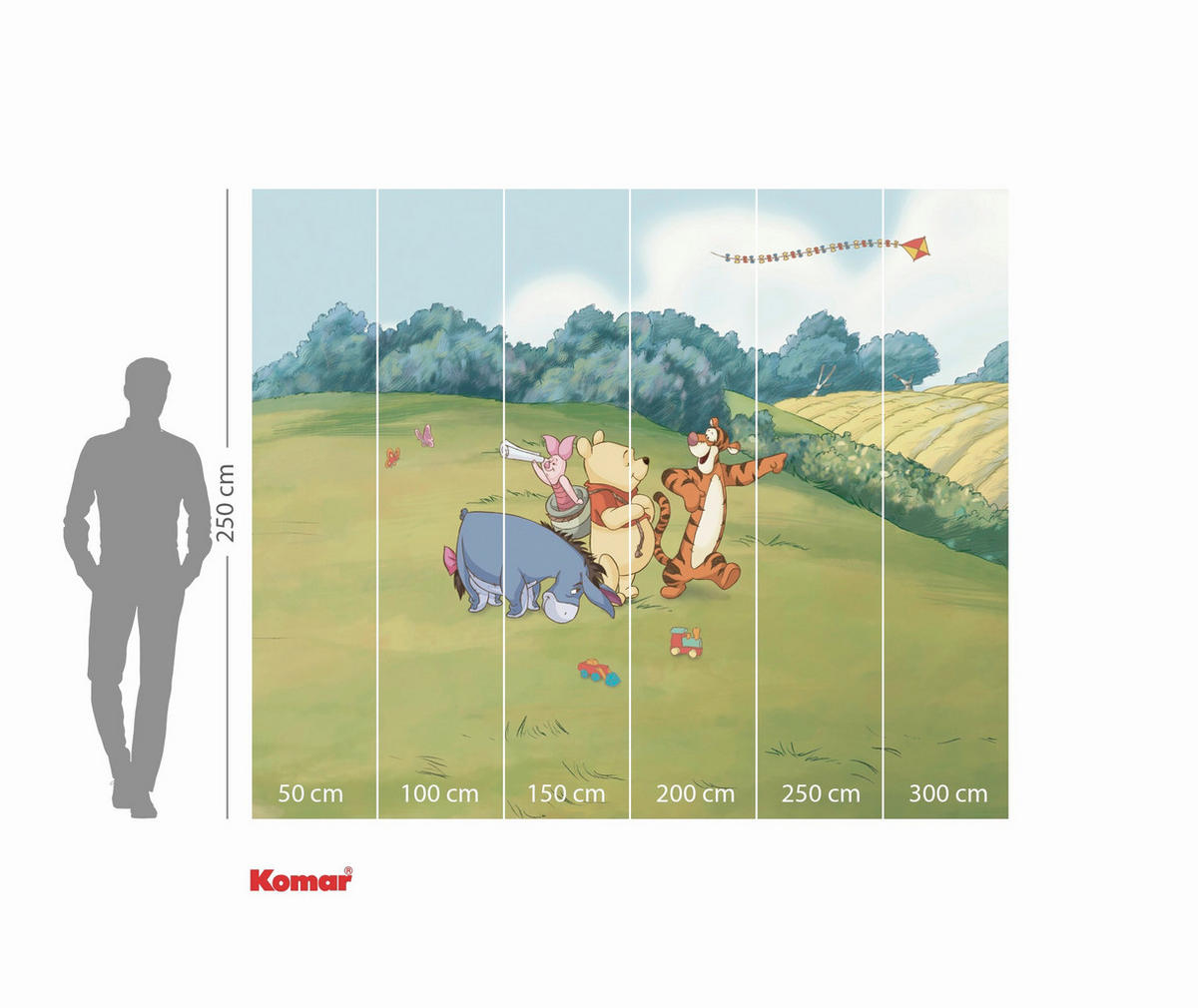 FOTOTAPETE WINNIE THE POOH ADVENTURE  - Naturfarben, Design, Textil (300/250cm) - Disney