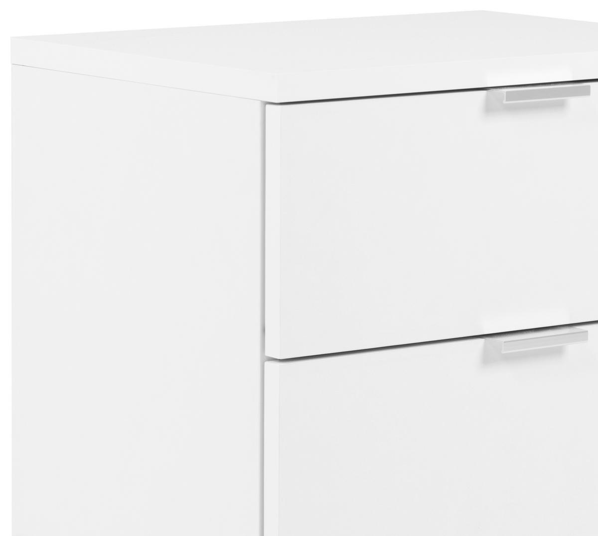 NACHTTISCH 40/52/30 cm  Weiss, Eichefarben  - Weiss/Eichefarben, Design, Holz/Holzwerkstoff (40/52/30cm) - MID.YOU