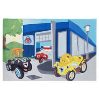 KINDERTEPPICH 100/160 cm Bobby Car  - Blau/Rot, Trend, Kunststoff/Textil (100/160cm)