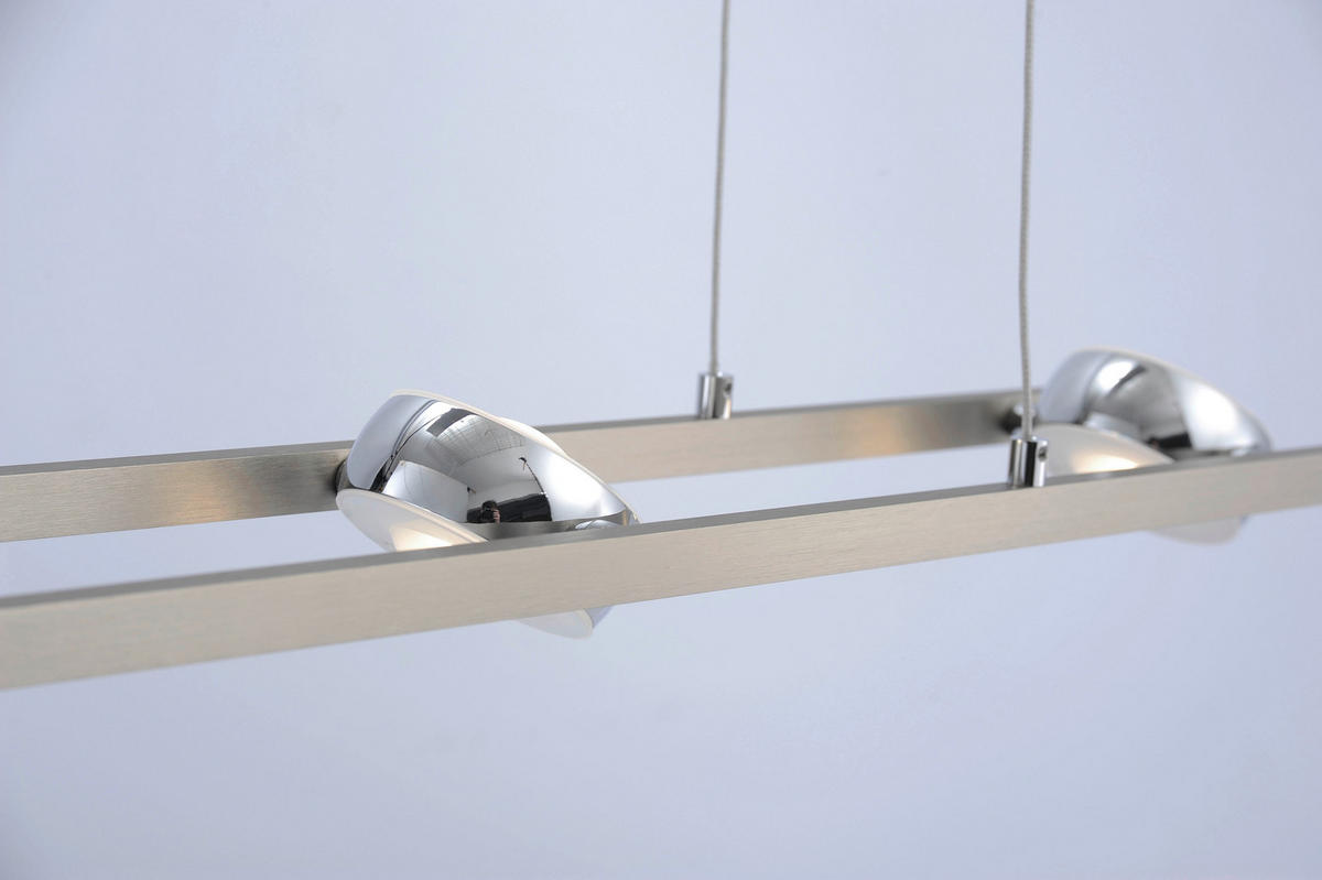 LED-HÄNGELEUCHTE Lola Smart 98/16,5/130 cm   - Chromfarben/Nickelfarben, Design, Kunststoff/Metall (98/16,5/130cm)