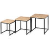 SATZTISCH quadratisch Naturfarben, Schwarz  - Schwarz/Naturfarben, Design, Holzwerkstoff/Metall - MID.YOU