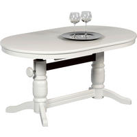 COUCHTISCH furniert, massiv 120-160/75/56-72 cm oval Weiß  - Weiß, Design, Holz/Holzwerkstoff (120-160/75/56-72cm) - Livetastic