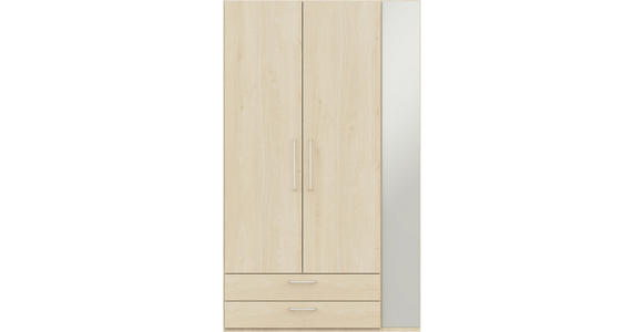 KLEIDERSCHRANK 2-türig Eichefarben  - Edelstahlfarben/Eichefarben, Design, Holzwerkstoff/Metall (126,3/213,6/59,3cm) - Cantus