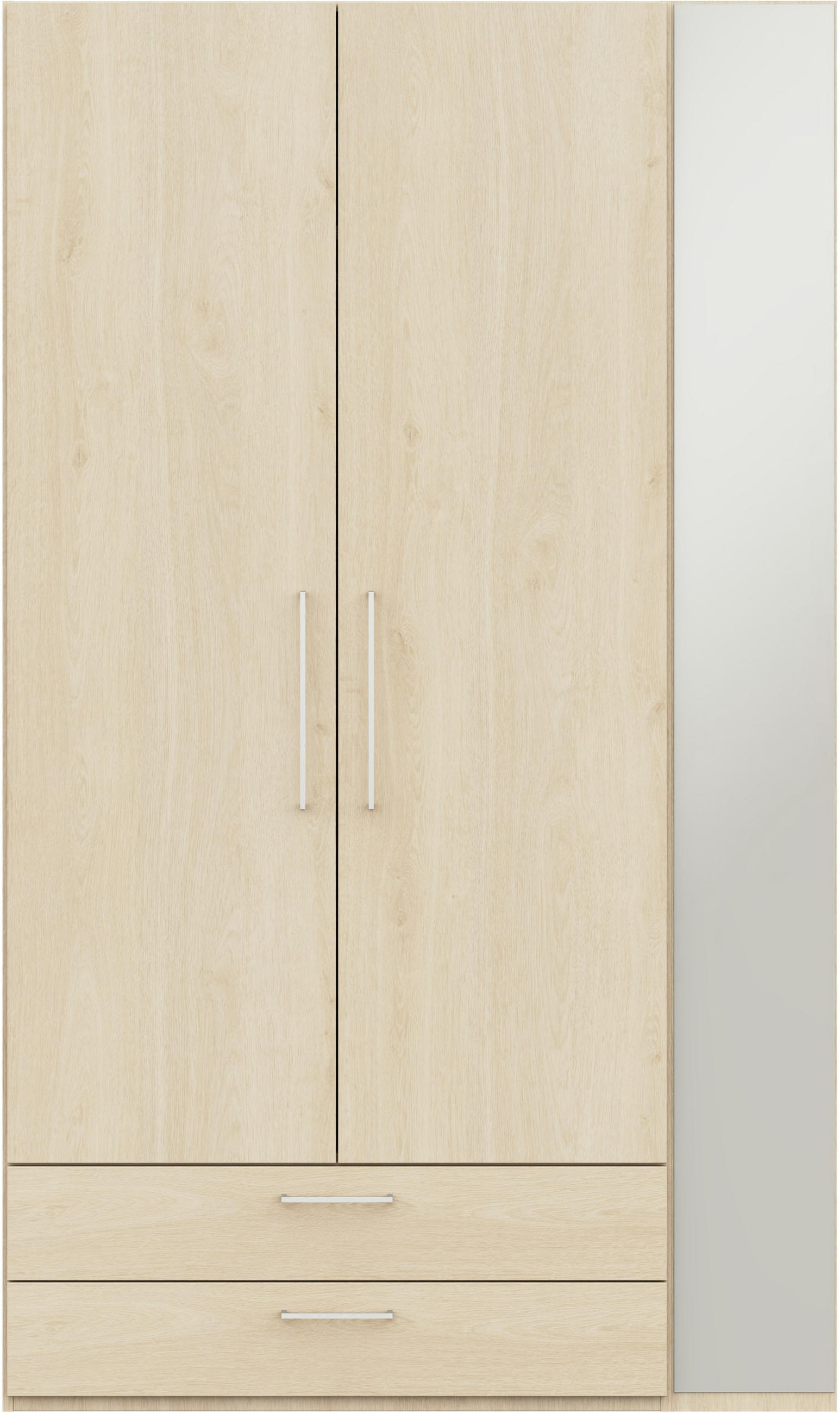 KLEIDERSCHRANK 2-türig Eichefarben  - Edelstahlfarben/Eichefarben, Design, Holzwerkstoff/Metall (126,3/213,6/59,3cm) - Cantus