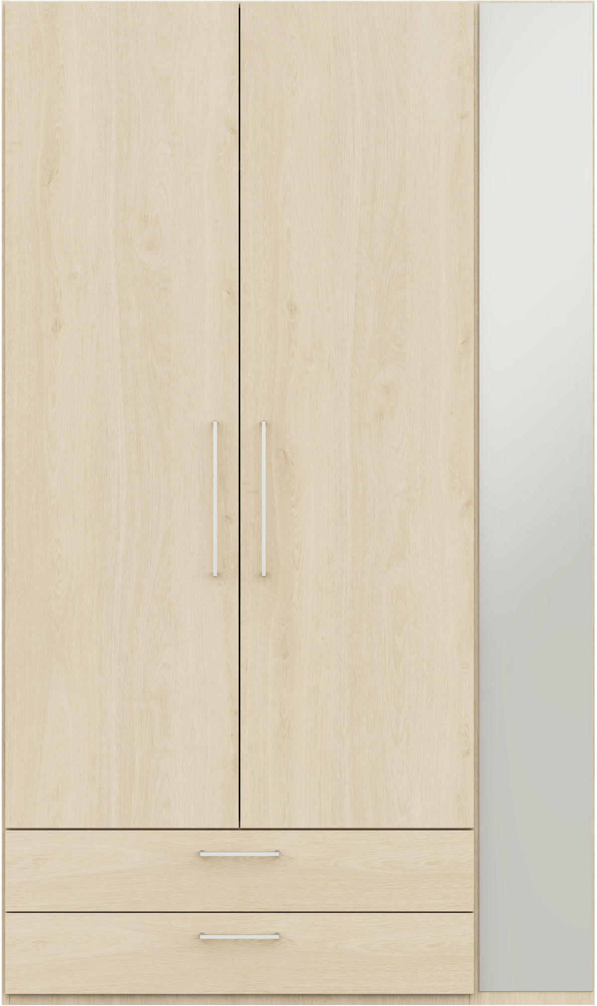 KLEIDERSCHRANK  in Eichefarben  - Edelstahlfarben/Eichefarben, Design, Holzwerkstoff/Metall (126,3/213,6/59,3cm) - Cantus