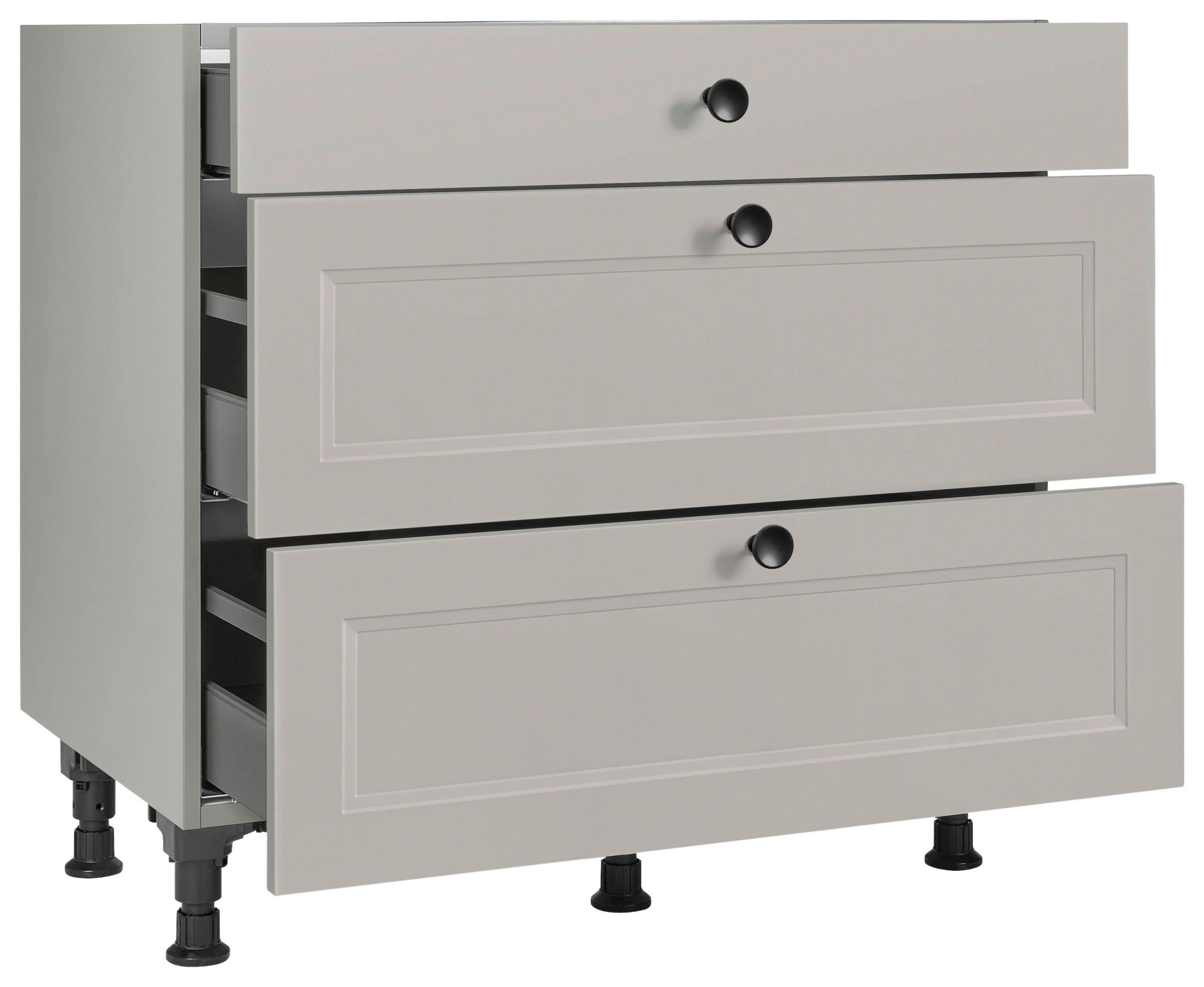 KOCHFELDUMBAUSCHRANK 90/87/56 cm  in Grau  - Schwarz/Grau, MODERN, Holzwerkstoff/Metall (90/87/56cm) - Nobilia