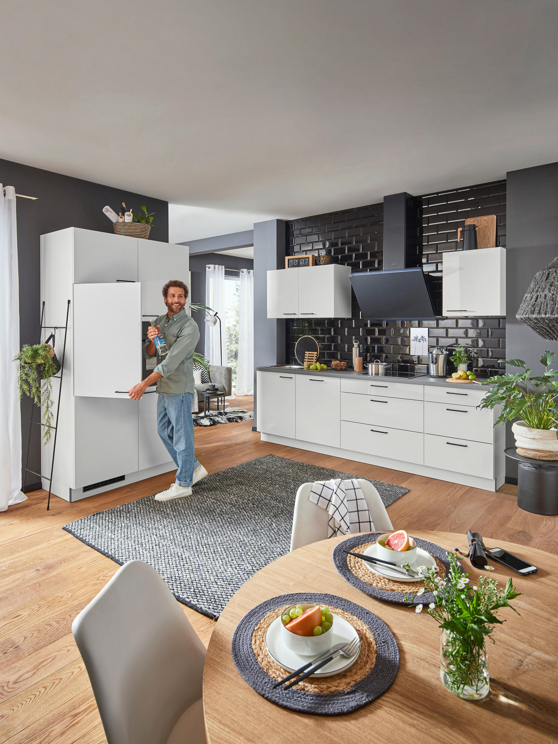 EINBAUKÜCHE   - Weiß, MODERN, Holzwerkstoff - Welnova