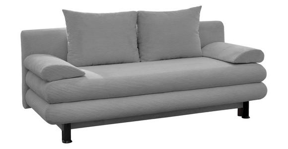 SCHLAFSOFA  mit Cord Hellgrau  - Hellgrau/Schwarz, KONVENTIONELL, Kunststoff/Textil (196/77/92cm) - Carryhome