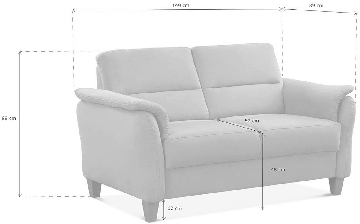 2-SITZER-SOFA Flachgewebe Dunkelbraun  - Eichefarben/Dunkelbraun, KONVENTIONELL, Holz/Textil (149/89/89cm) - Sit & More