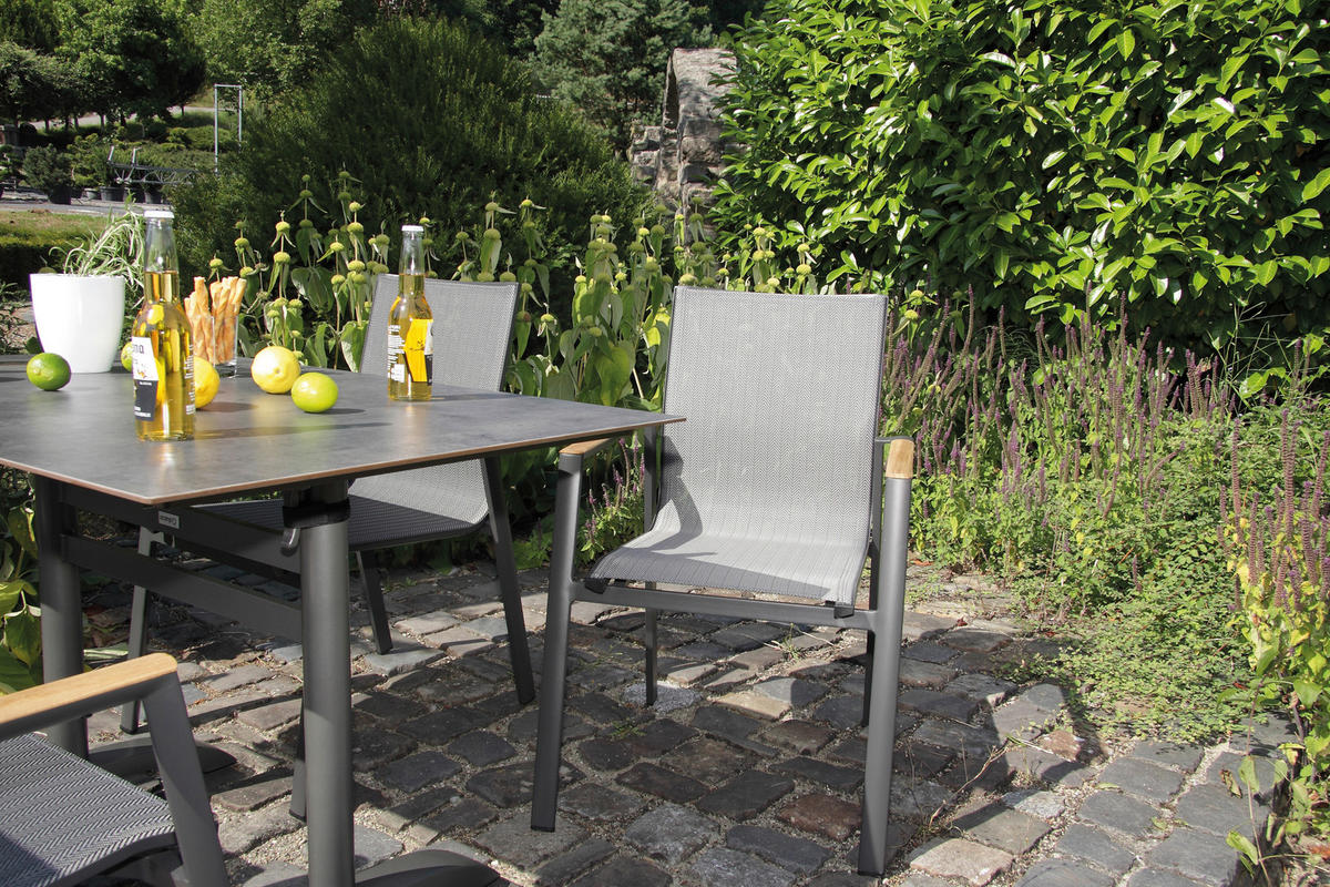 GARTENTISCH Metall, Kunststoff rechteckig  - Anthrazit, MODERN, Kunststoff/Metall (120/72/80cm) - Ambia Garden