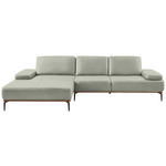 ECKSOFA 16580 Sprint in Echtleder Hellgrau  176/314 cm  - Hellgrau/Bronzefarben, Design, Leder/Holz (176/314cm) - Valnatura