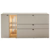 SIDEBOARD Wildeiche, Seidengrau  180/89/43 cm  - Wildeiche/Anthrazit, Design, Glas/Holz (180/89/43cm) - Venjakob