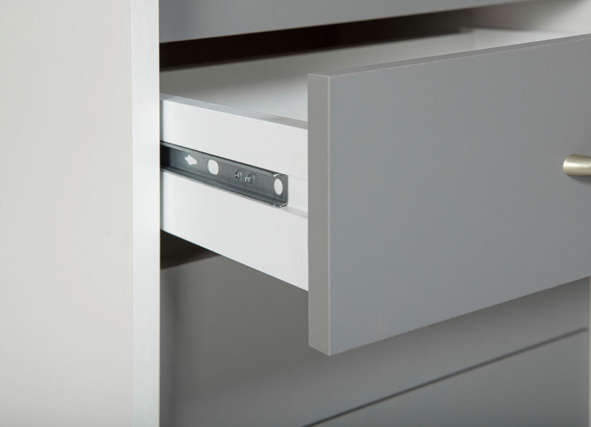 KONTAJNER NA KOLIESKACH, 40/65/36 cm - sivá/biela, Konventionell, kompozitné drevo/plast (40/65/36cm) - MID.YOU