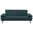 3-SITZER-SOFA Dieter Knoll in Velours Petrol  - Beige/Petrol, Design, Textil/Metall (222/89/104cm) - Dieter Knoll