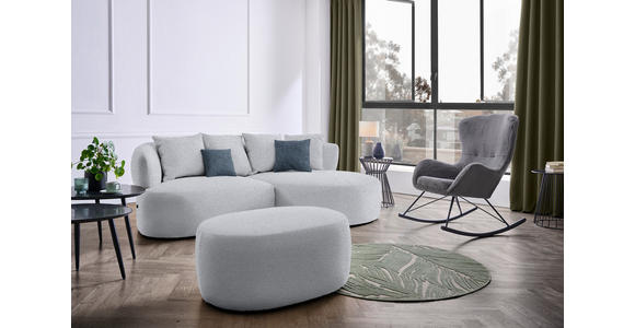 ECKSOFA in Chenille Grau  - Blau/Schwarz, MODERN, Kunststoff/Textil (235/166cm) - Hom`in