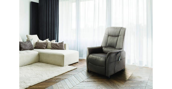 FERNSEHSESSEL in Mikrofaser Grau - Graubraun/Schwarz, KONVENTIONELL, Kunststoff/Textil (77/85-109/87-158cm) - Cantus