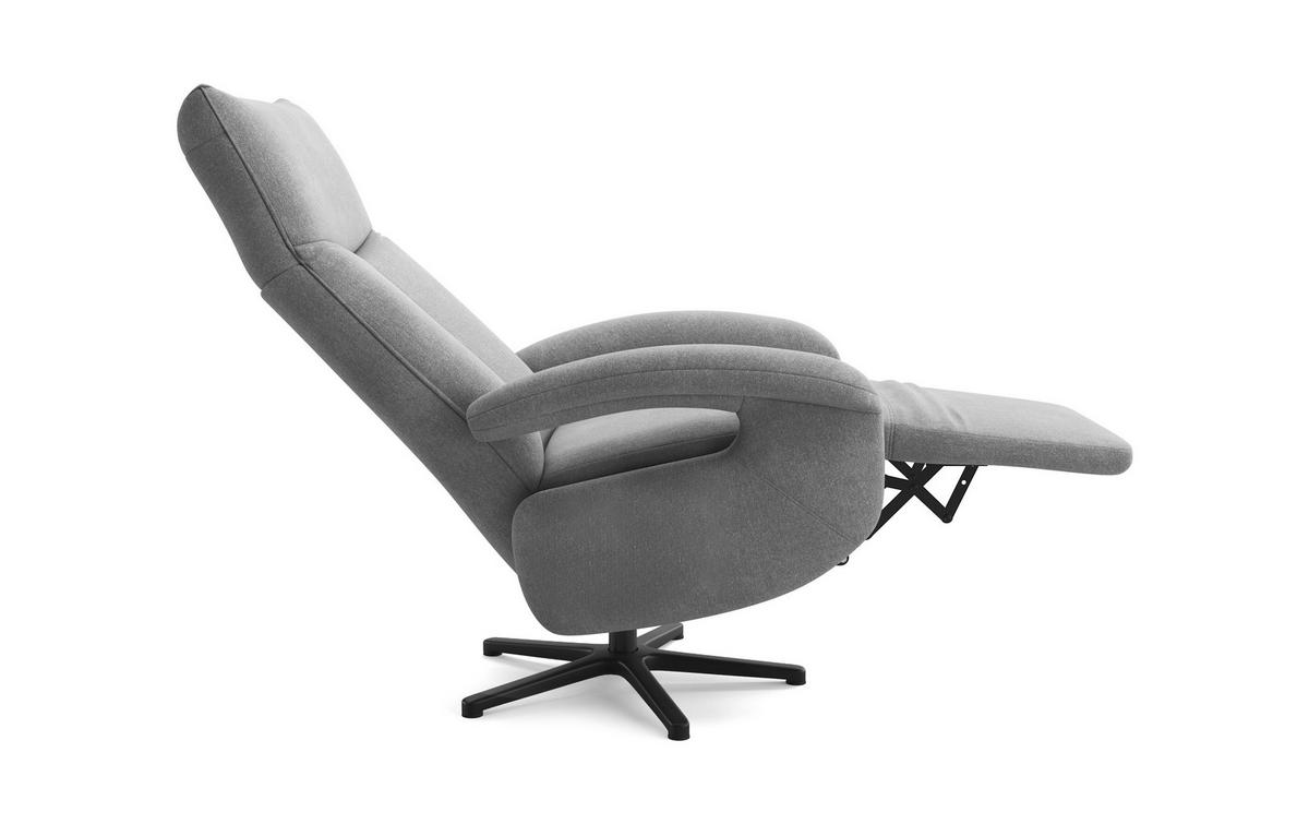 SESSEL in Flachgewebe Grau  - Schwarz/Grau, Konventionell, Textil/Metall (74/112/82cm) - Sit & More