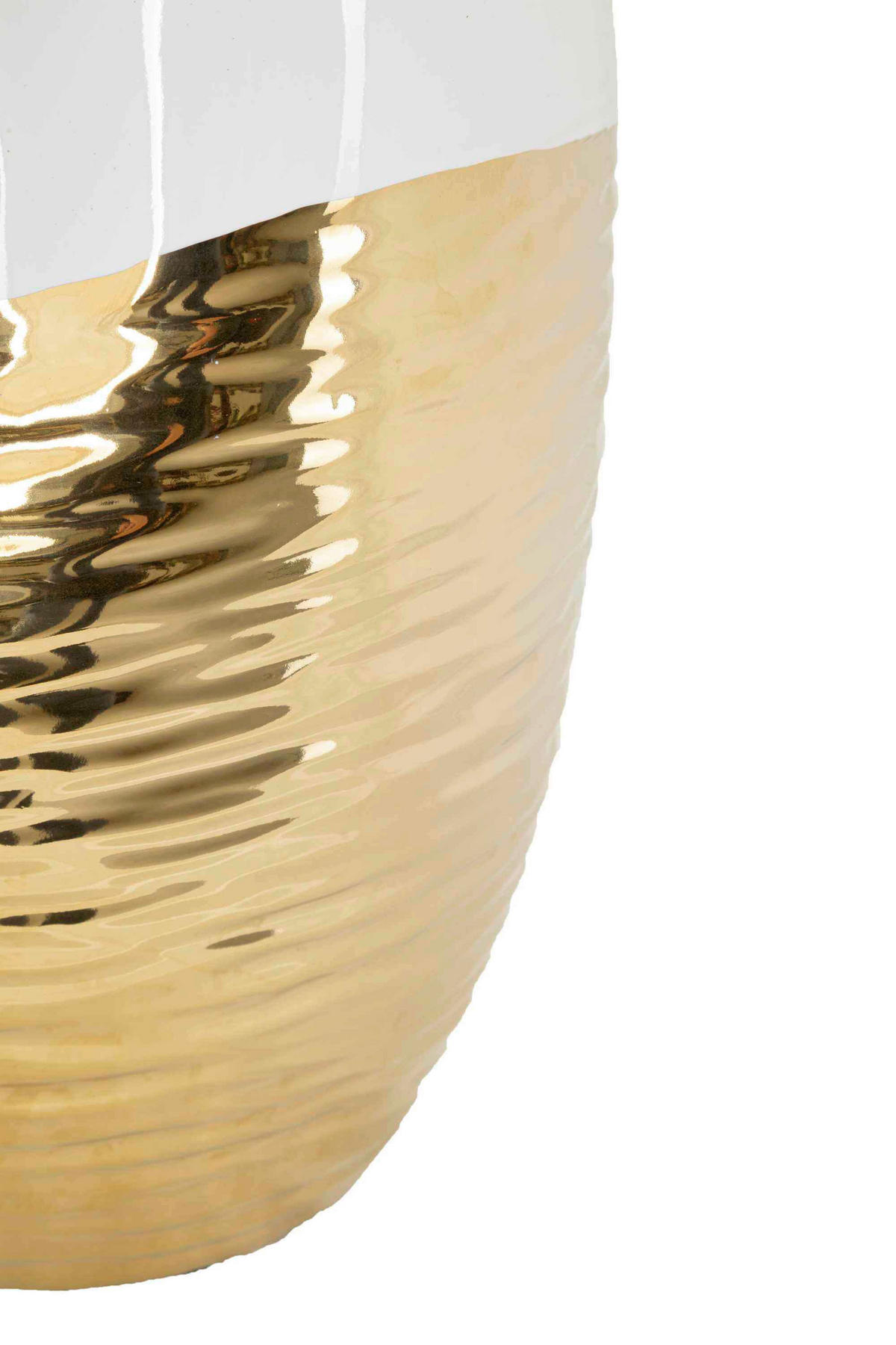 Vase Lux  - Goldfarben/Weiß, Basics, Keramik (20/35/20 cm)