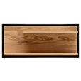 WANDBOARD Wildeiche massiv, vollmassiv, Hartholz Schwarz, Eichefarben  - Eichefarben/Schwarz, Design, Holz/Metall (80/35/26cm) - Linea Natura