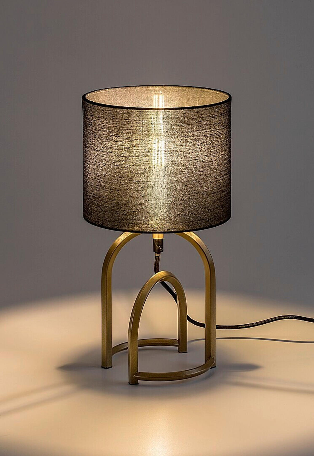 STONA LAMPA GISAYA  - zlatna/crna, Dizajnerski, metal/tekstil (18/35cm)