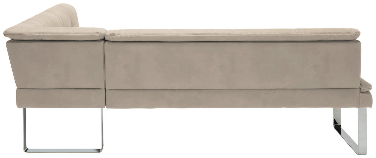 ECKBANK 213/174 cm  in Chromfarben, Sandfarben  - Sandfarben/Chromfarben, Design, Textil/Metall (213/174cm) - Novel