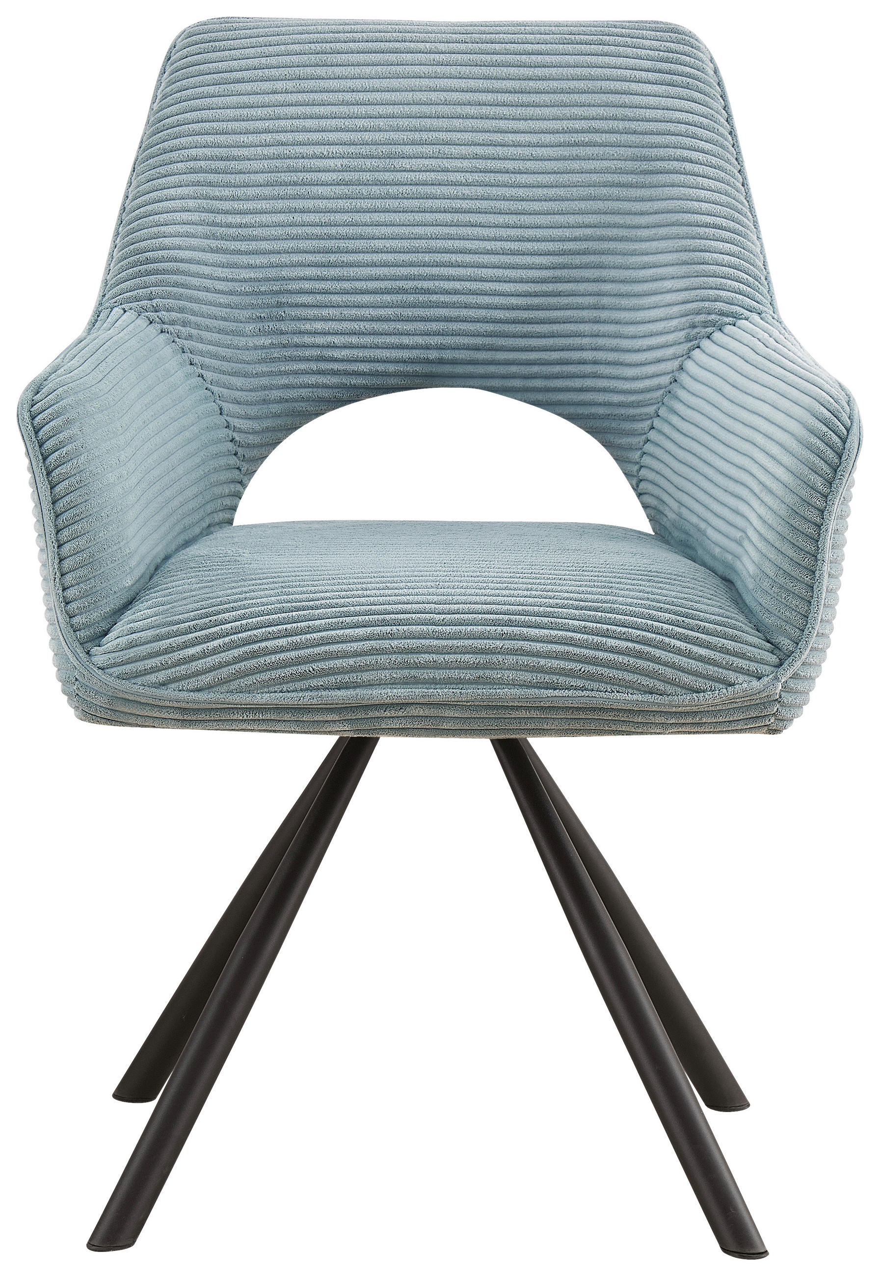 ŽIDLE S PODRUČKAMI, železo, manšestr, světle modrá - černá/světle modrá, Design, kov/textil (60/85/63cm) - Hom`in