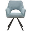 ARMLEHNSTUHL  in Eisen Cord  - Schwarz/Hellblau, Design, Textil/Metall (60/85/63cm) - Hom`in