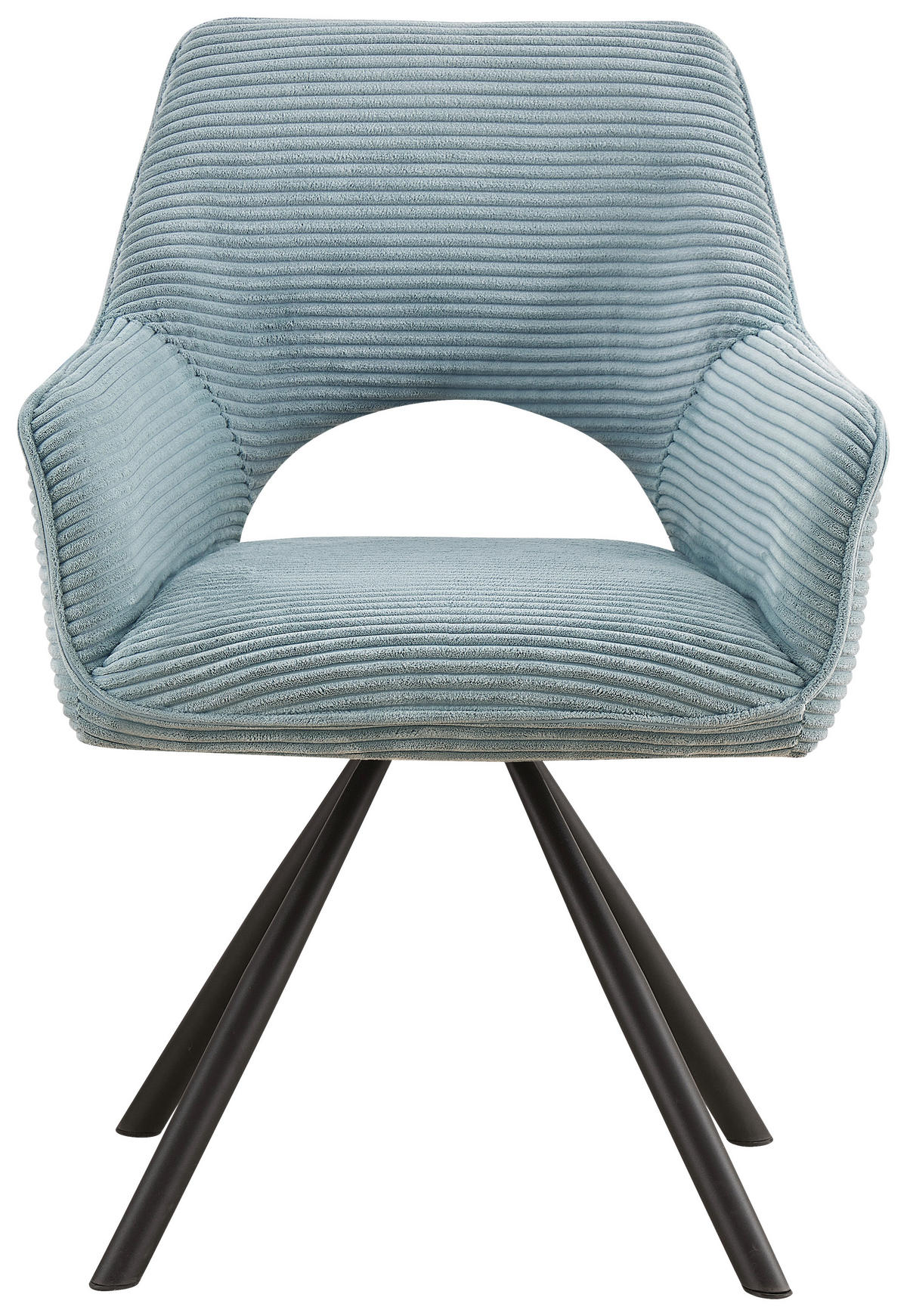 ARMLEHNSTUHL  in Eisen Cord  - Schwarz/Hellblau, Design, Textil/Metall (60/85/63cm) - Hom`in