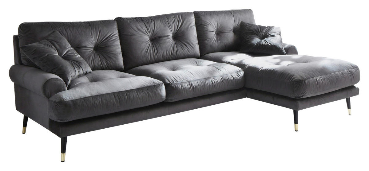 ECKSOFA Eckteil  TOKIO-2S.REC Grün Samt  - Grün, MODERN, Holz/Textil (275/157cm) - MID.YOU