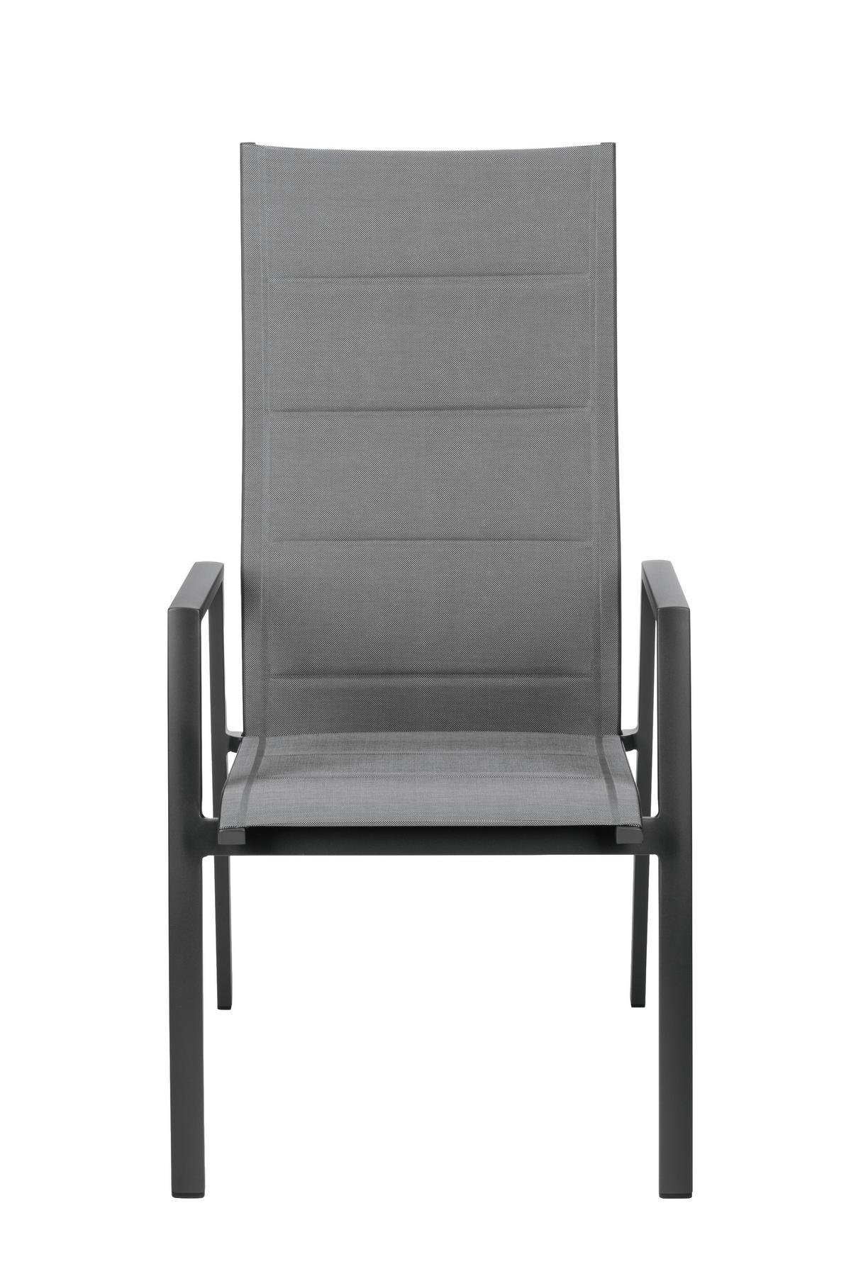 GARTENSESSEL Metall, Textil Anthrazit, Dunkelgrau  - Dunkelgrau/Anthrazit, Konventionell, Textil/Metall (56/110/65cm) - Amatio