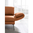 RÉCAMIERE in Echtleder Cognac  - Chromfarben/Cognac, Design, Leder/Metall (209/85-109/95-16cm) - Dieter Knoll