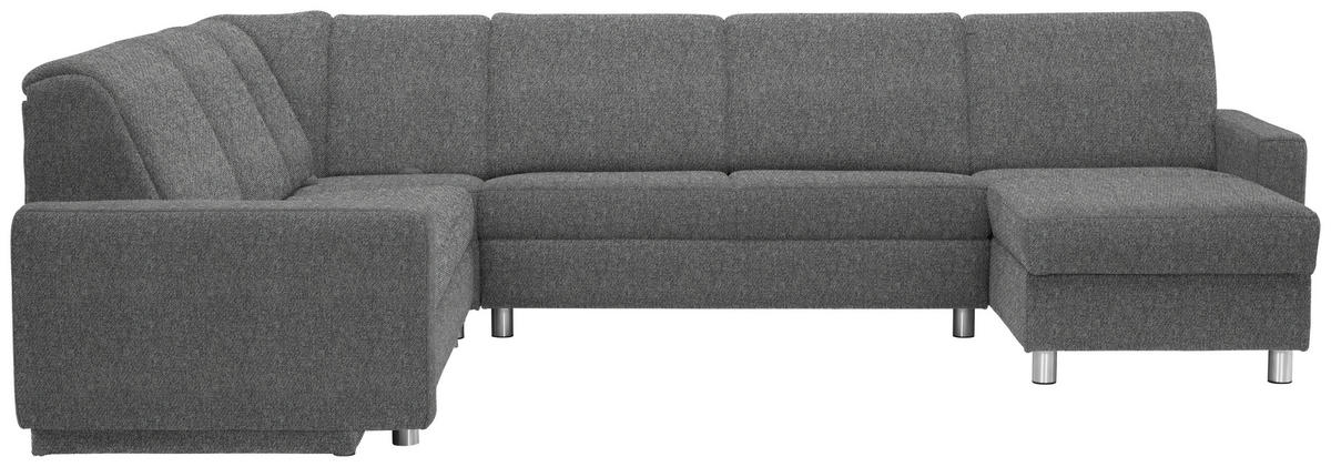 WOHNLANDSCHAFT  in Chenille Grau  - Alufarben/Grau, KONVENTIONELL, Kunststoff/Textil (236/323/158cm) - Sedda